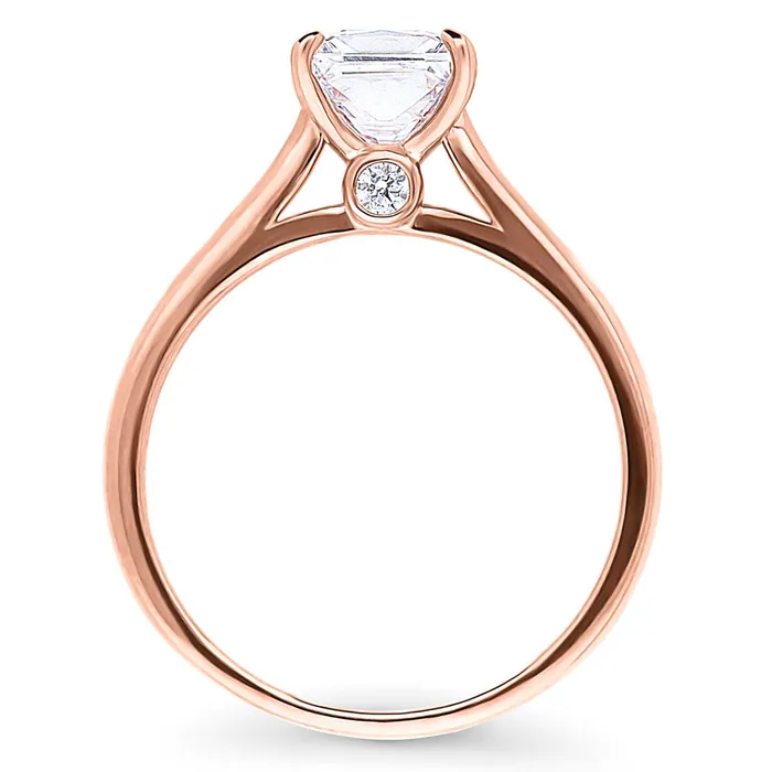 Rings BERRICLE Solitaire Princess CZ Ring in Rose Gold Plated Sterling Silver