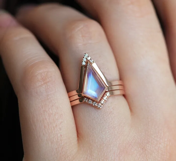 Rings Capucinne Aubrey Moss Agate Ring Set