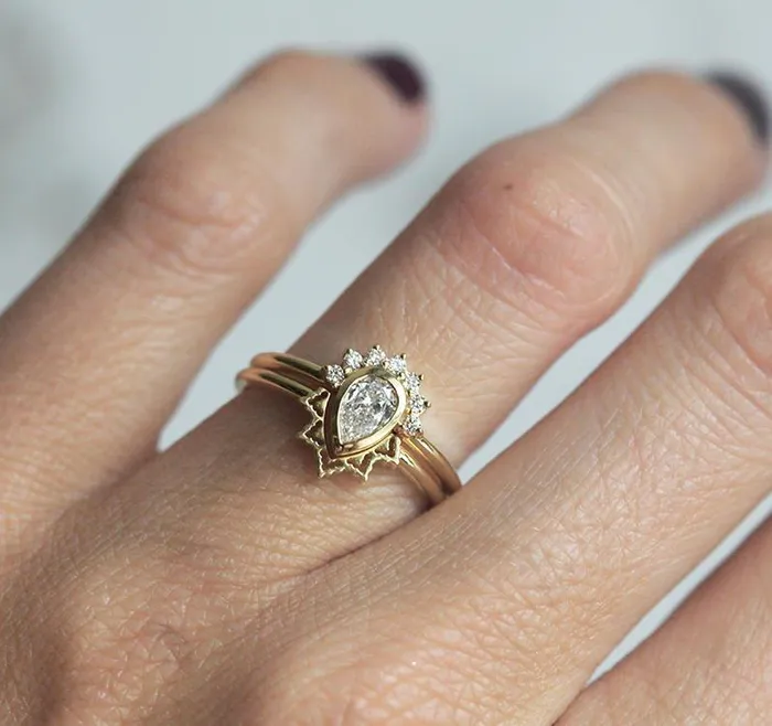 Rings Capucinne Engagement Ring Set Diamond Ring
