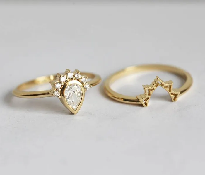 Rings Capucinne Engagement Ring Set Diamond Ring