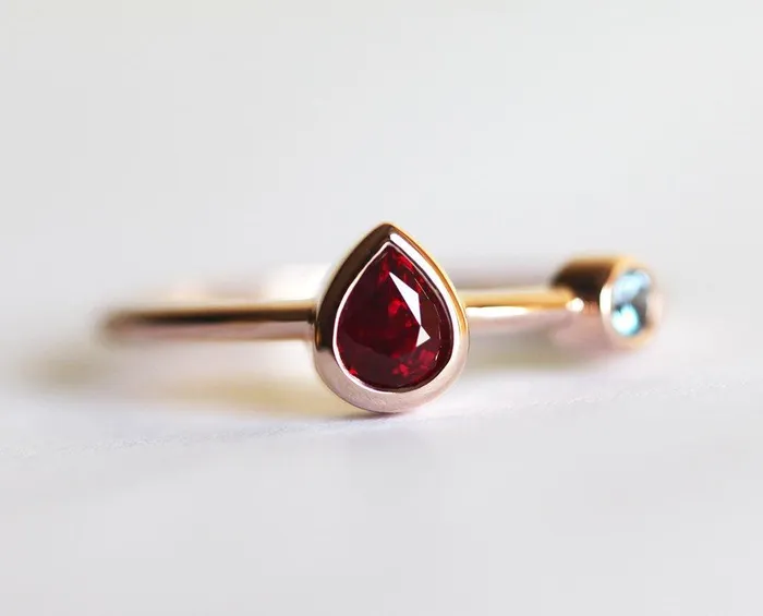 Rings Capucinne Yellow Gold Ruby Ring Ruby Engagement Ring
