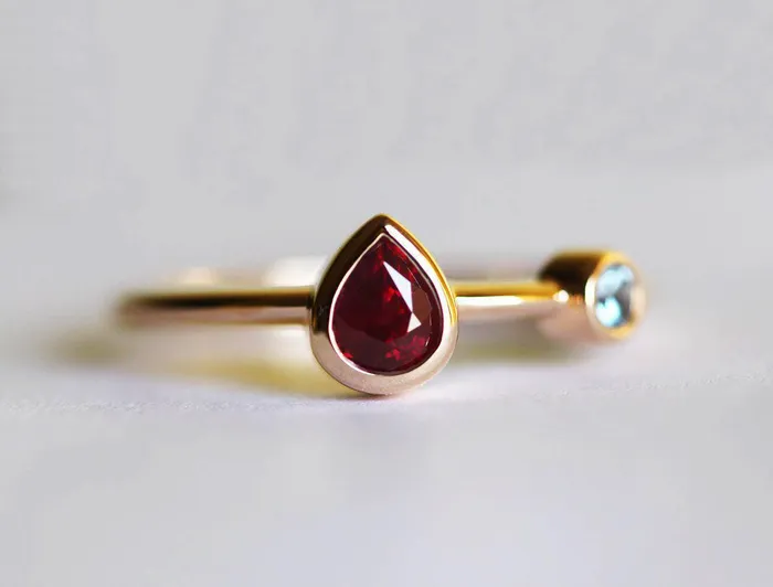 Rings Capucinne Yellow Gold Ruby Ring Ruby Engagement Ring