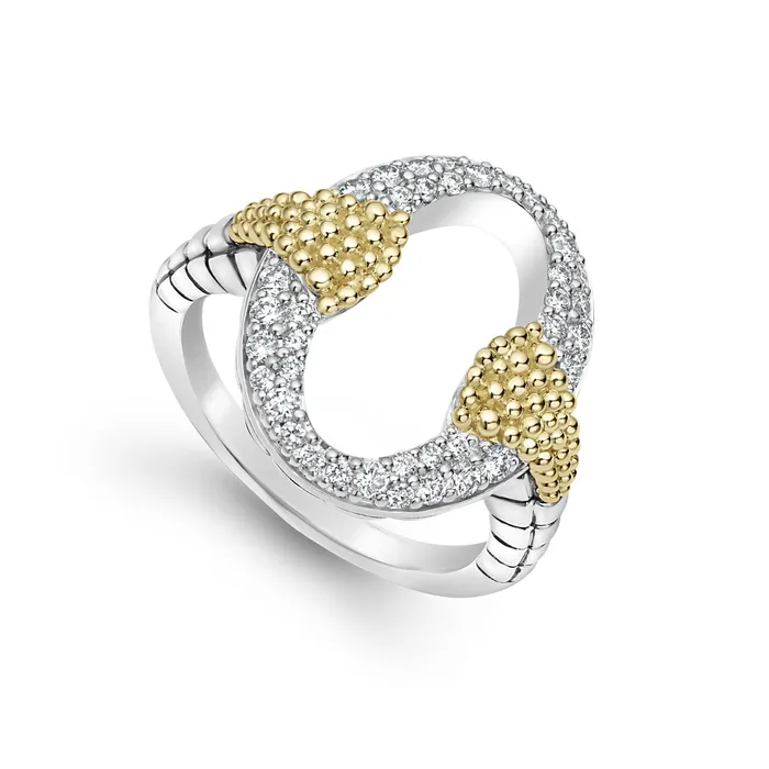 Rings Caviar Lux Open Oval Diamond Ring LAGOS