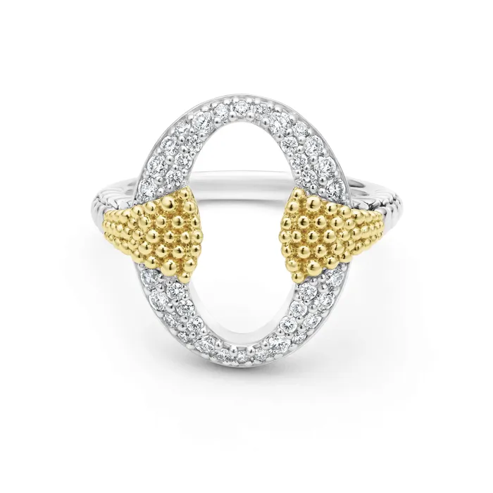 Rings Caviar Lux Open Oval Diamond Ring LAGOS