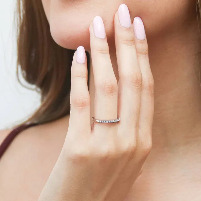 Rings CZ Half Eternity Ring in Sterling Silver BERRICLE