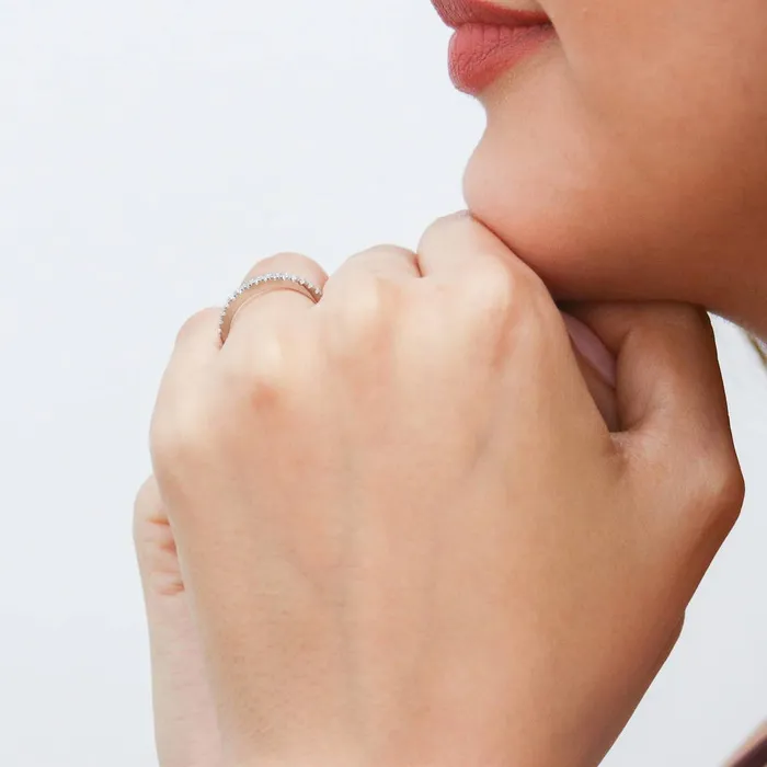 Rings CZ Half Eternity Ring in Sterling Silver BERRICLE