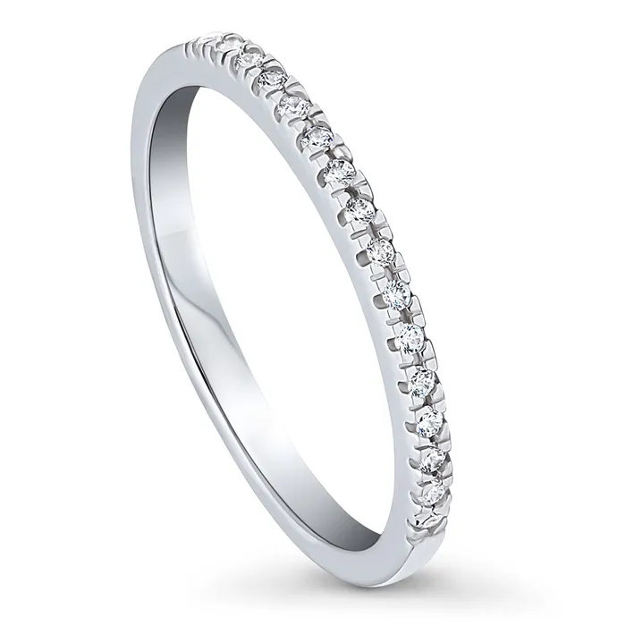 Rings CZ Half Eternity Ring in Sterling Silver BERRICLE