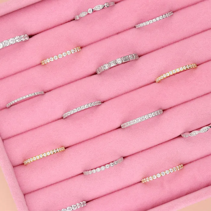 Rings CZ Half Eternity Ring in Sterling Silver BERRICLE
