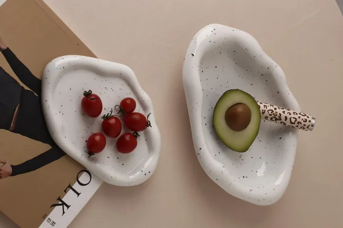 Rings Dropshipped via Social Commerce Network Silver Martini EuropeanStyle Tray Jewellery Ring Bracelets Dish Tray Organizer Holder Porcelain Serving Tray Food Plate White2