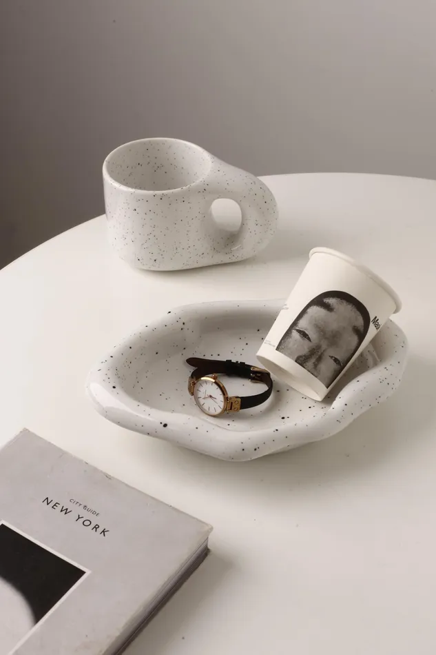 Rings Dropshipped via Social Commerce Network Silver Martini EuropeanStyle Tray Jewellery Ring Bracelets Dish Tray Organizer Holder Porcelain Serving Tray Food Plate White2
