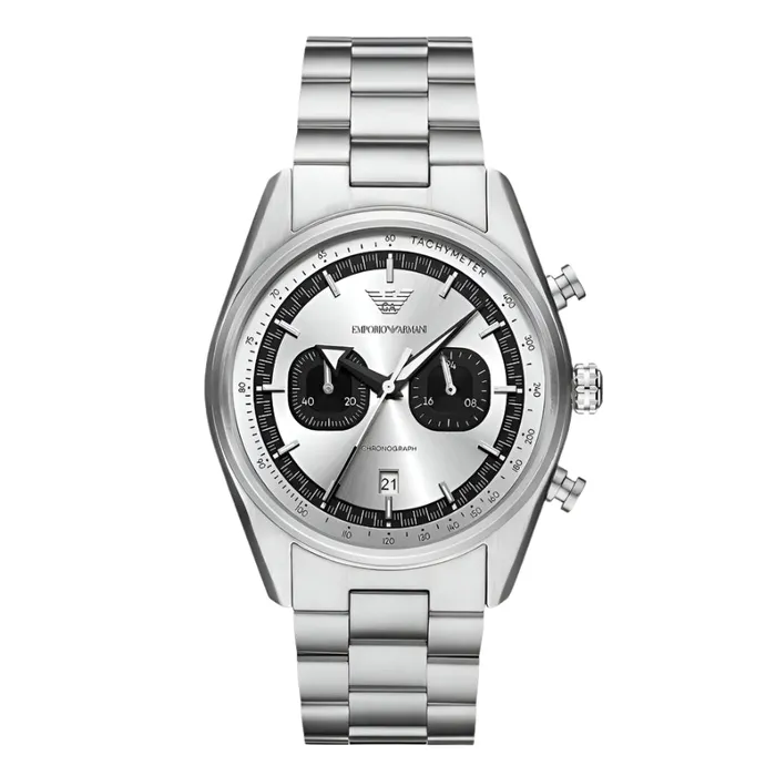 Rings Emporio Armani Emporio Armani Chronograph Gents Silver Tone Watch