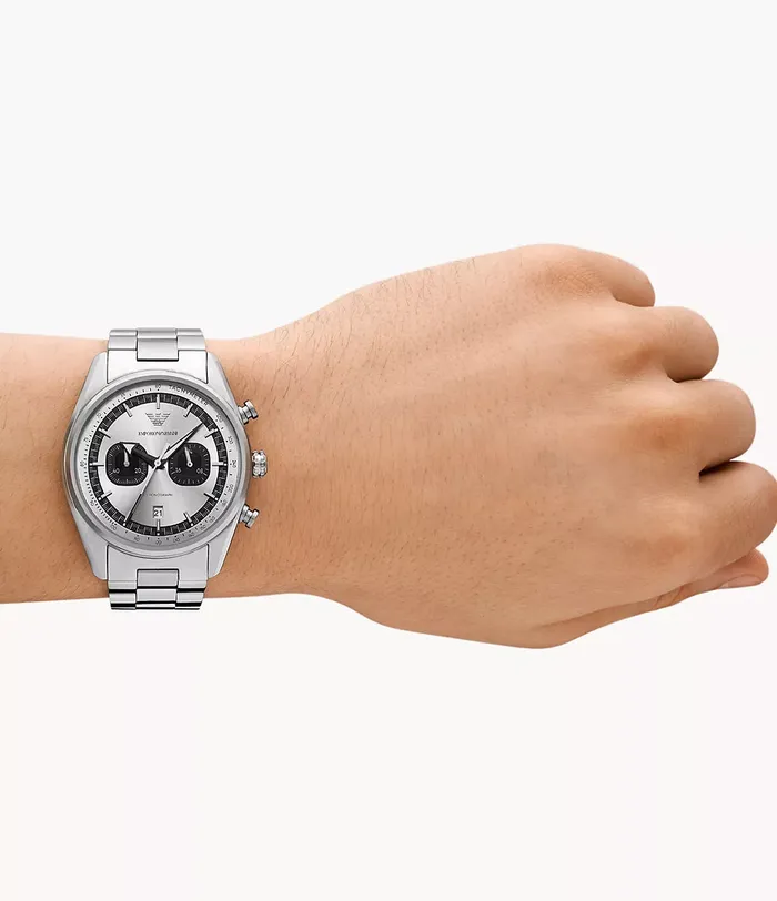Rings Emporio Armani Emporio Armani Chronograph Gents Silver Tone Watch