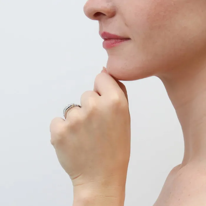 Rings Feather Bypass CZ Ring in Sterling Silver BERRICLE