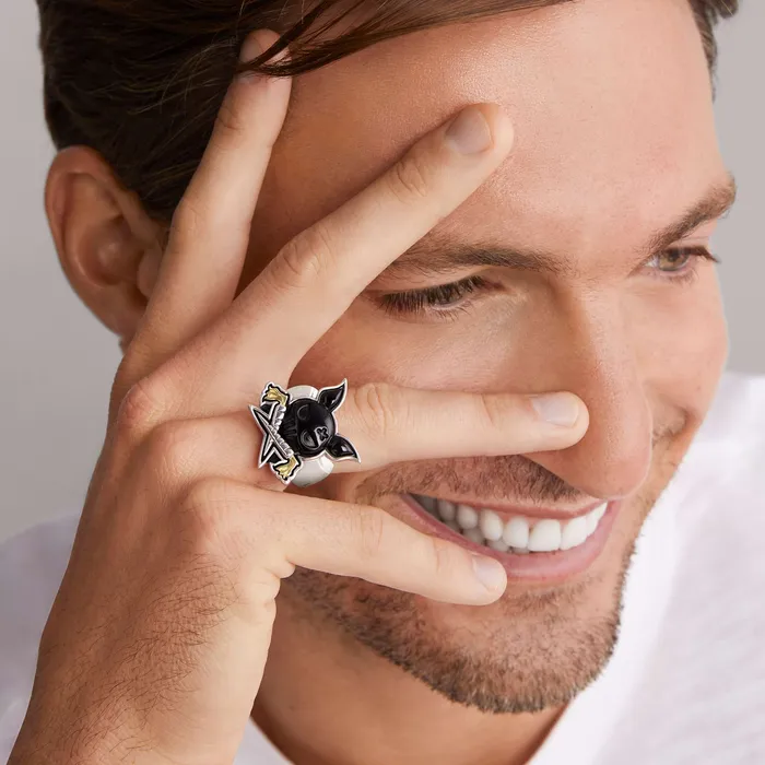 Rings LAGOS Anthem Black Agate Krunch Ring