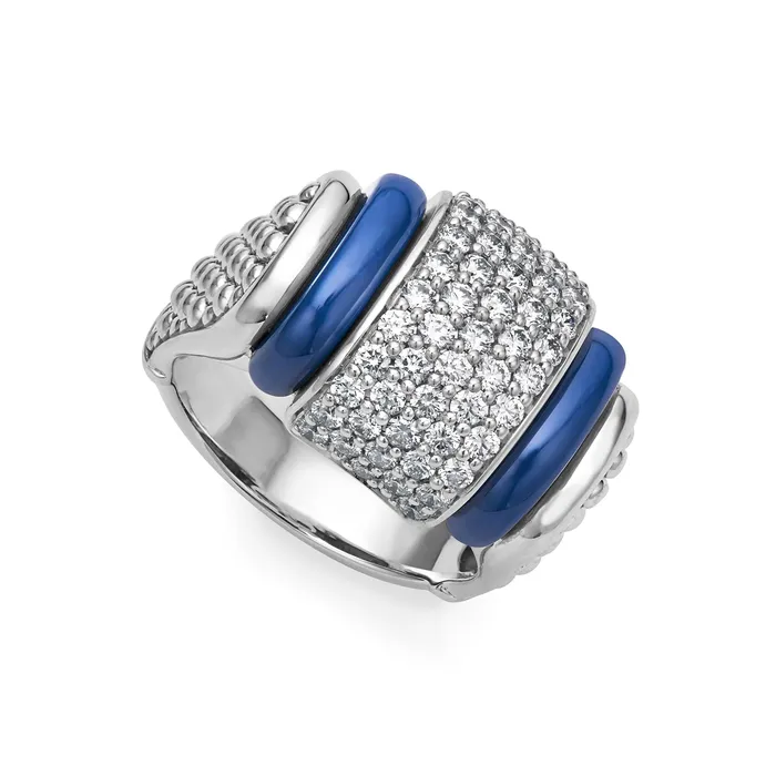 Rings LAGOS Blue Caviar Ultramarine Ceramic Caviar Diamond Statement Ring