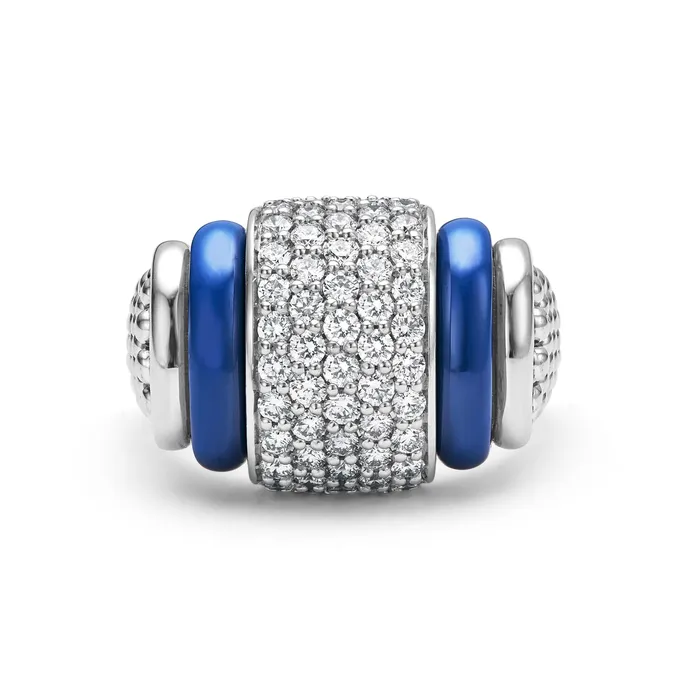 Rings LAGOS Blue Caviar Ultramarine Ceramic Caviar Diamond Statement Ring