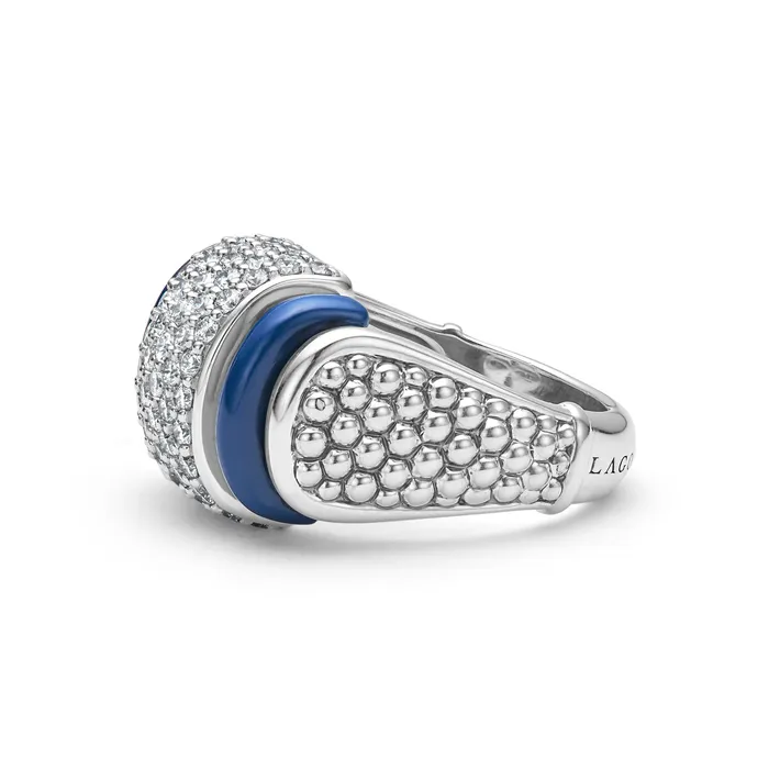 Rings LAGOS Blue Caviar Ultramarine Ceramic Caviar Diamond Statement Ring