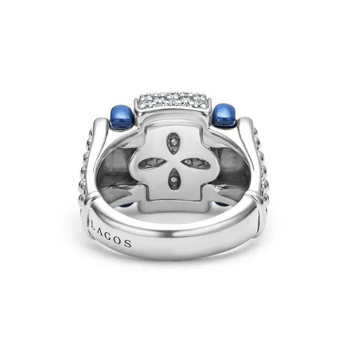 Rings LAGOS Blue Caviar Ultramarine Ceramic Caviar Diamond Statement Ring