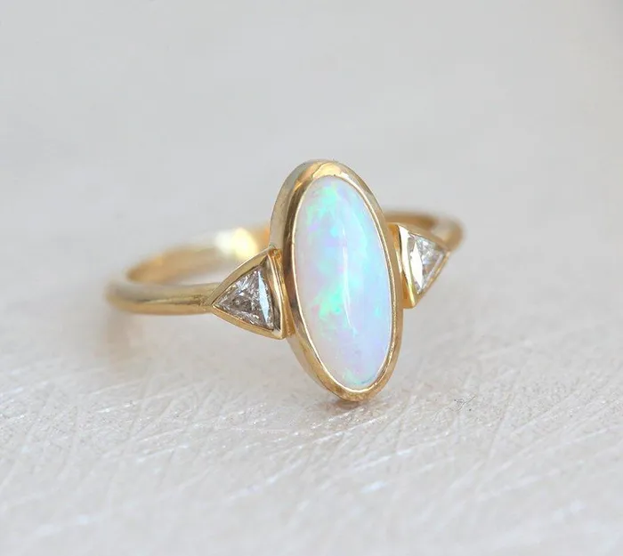 Rings Montserrat Oval Opal Ring Ready to Ship dreamofopal
