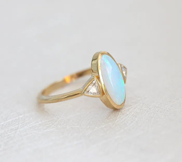 Rings Montserrat Oval Opal Ring Ready to Ship dreamofopal