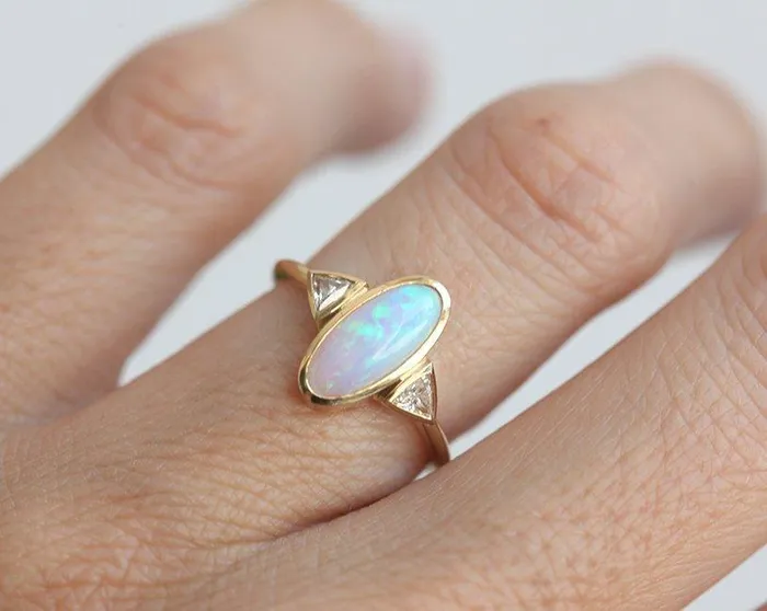 Rings Montserrat Oval Opal Ring Ready to Ship dreamofopal