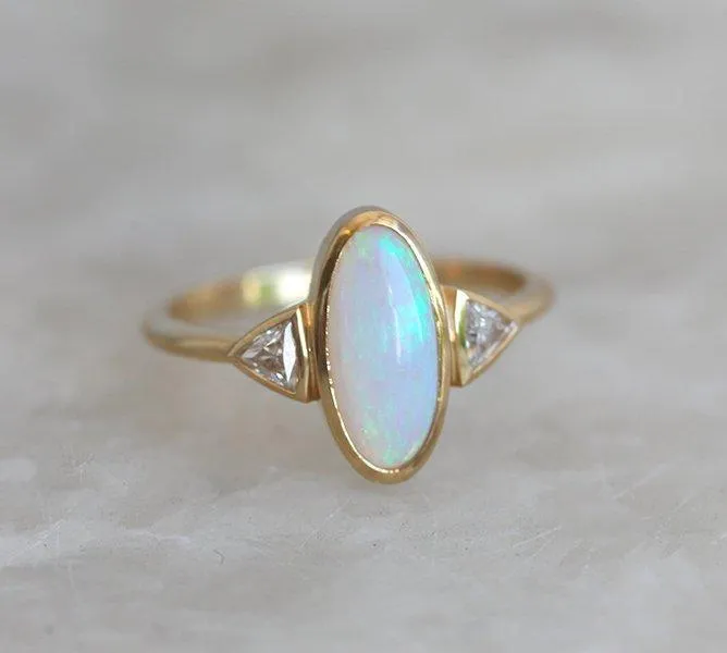 Rings Montserrat Oval Opal Ring Ready to Ship dreamofopal