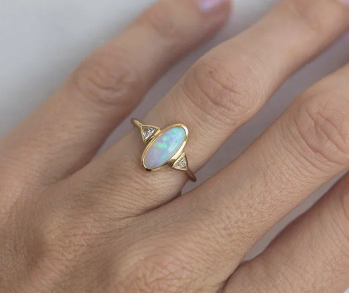 Rings Montserrat Oval Opal Ring Ready to Ship dreamofopal