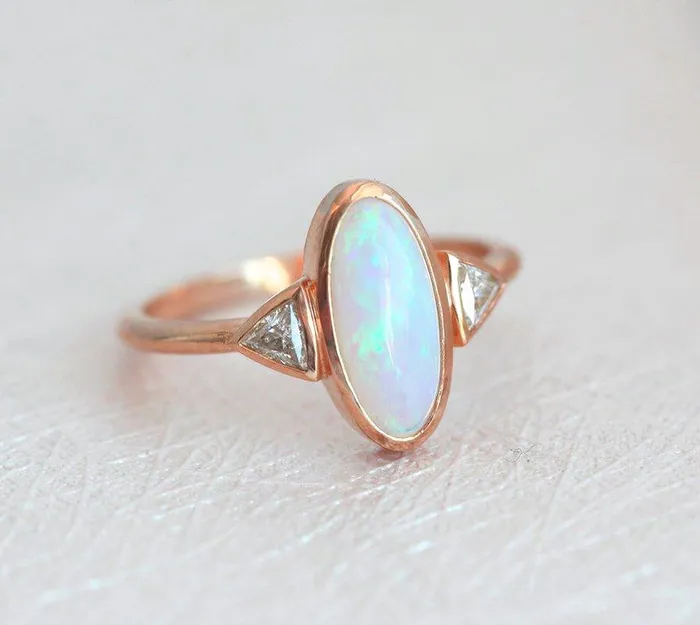 Rings Montserrat Oval Opal Ring Ready to Ship dreamofopal