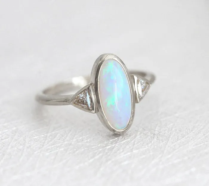 Rings Montserrat Oval Opal Ring Ready to Ship dreamofopal