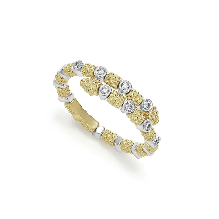 Rings Signature Caviar 18K Gold and Diamond Superfine Band Ring LAGOS