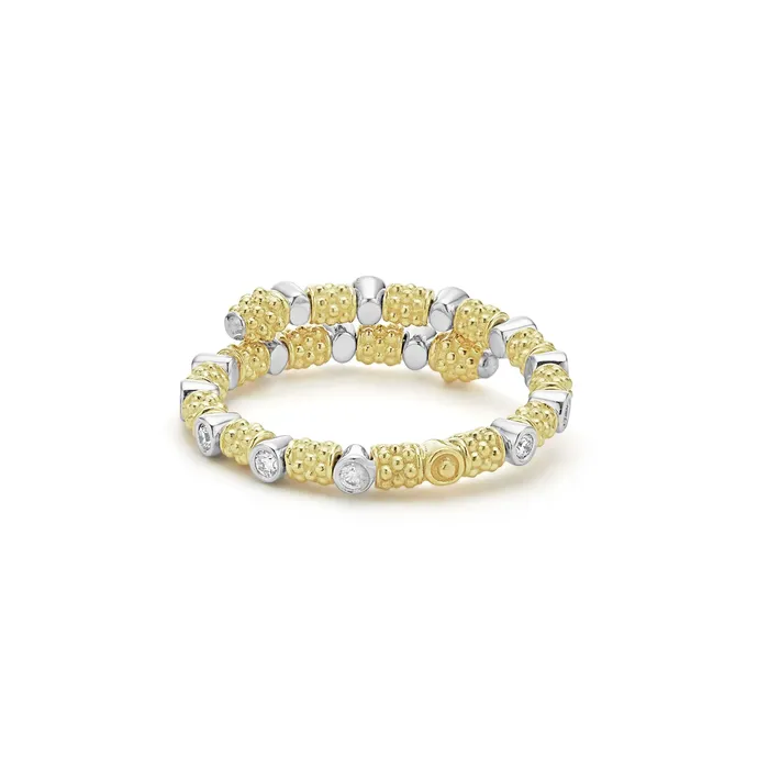Rings Signature Caviar 18K Gold and Diamond Superfine Band Ring LAGOS