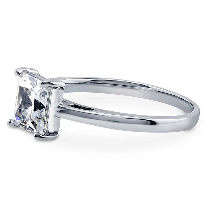 Rings Solitaire 16ct Princess CZ Ring in Sterling Silver BERRICLE