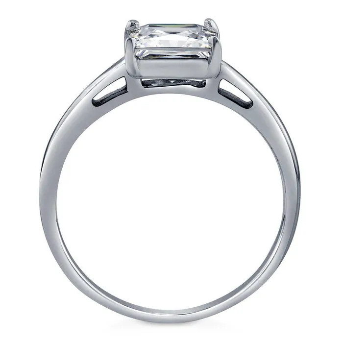 Rings Solitaire 16ct Princess CZ Ring in Sterling Silver BERRICLE