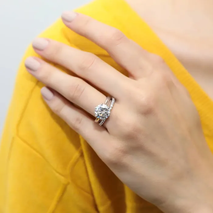 Rings Solitaire 38ct CZ Ring Set in Sterling Silver BERRICLE