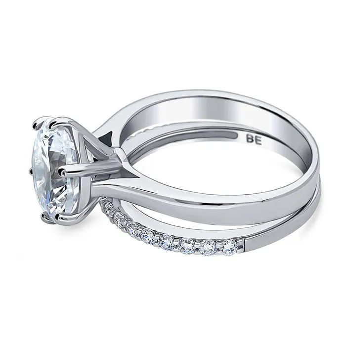 Rings Solitaire 38ct CZ Ring Set in Sterling Silver BERRICLE