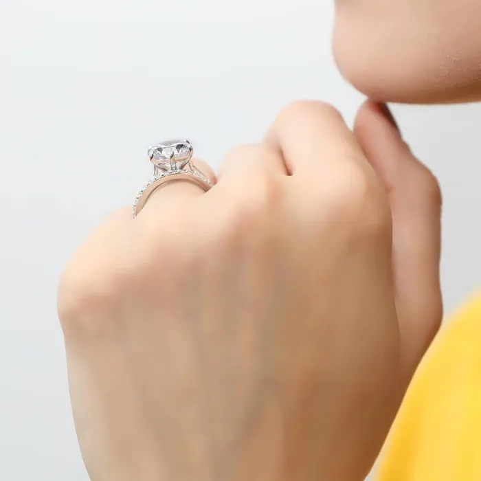 Rings Solitaire 38ct CZ Ring Set in Sterling Silver BERRICLE