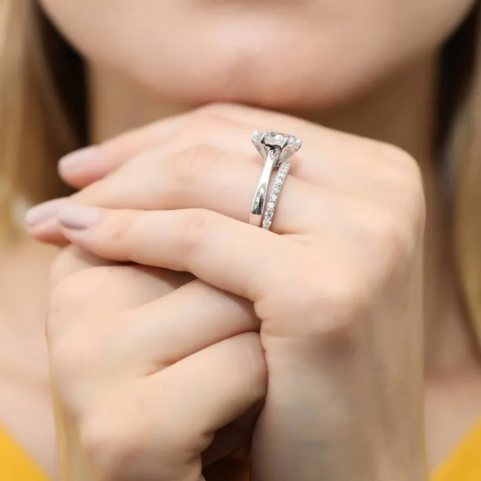 Rings Solitaire 38ct CZ Ring Set in Sterling Silver BERRICLE