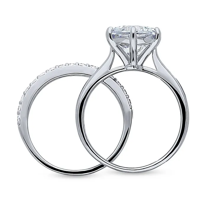 Rings Solitaire 38ct CZ Ring Set in Sterling Silver BERRICLE