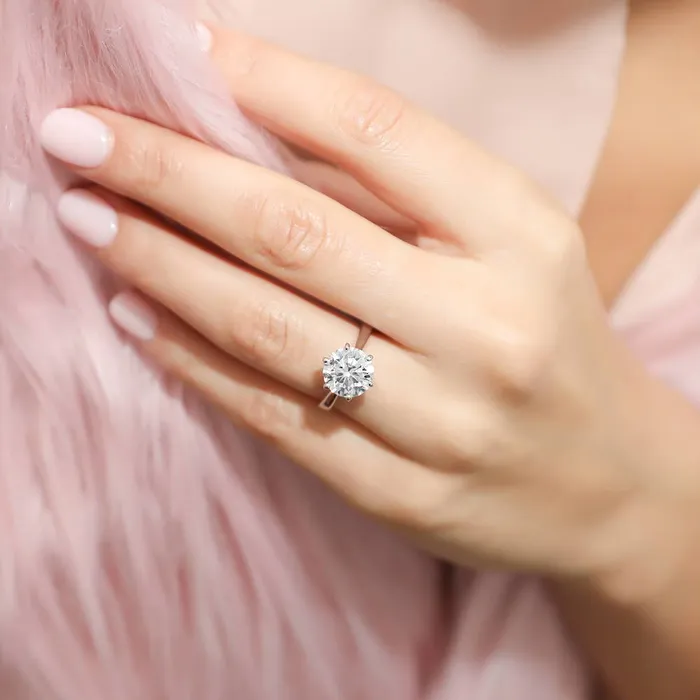 Rings Solitaire 38ct CZ Ring Set in Sterling Silver BERRICLE