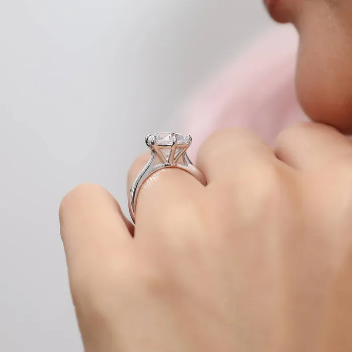Rings Solitaire 38ct CZ Ring Set in Sterling Silver BERRICLE