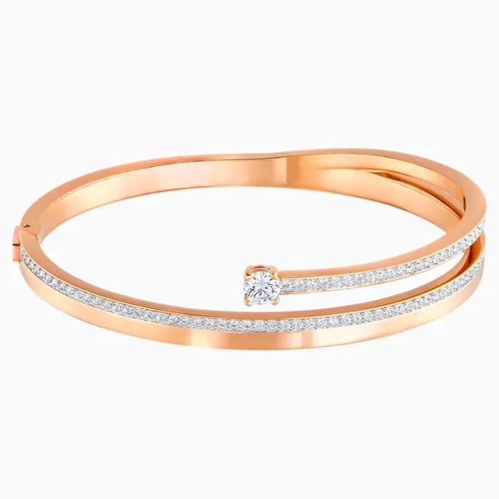 Rings Swarovski Swarovski Fresh Bangle White RoseGold Tone