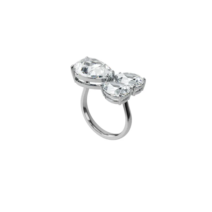 Rings Swarovski Swarovski Millenia Cocktail Ring Pear Cut Crystals White Rhodium Plated