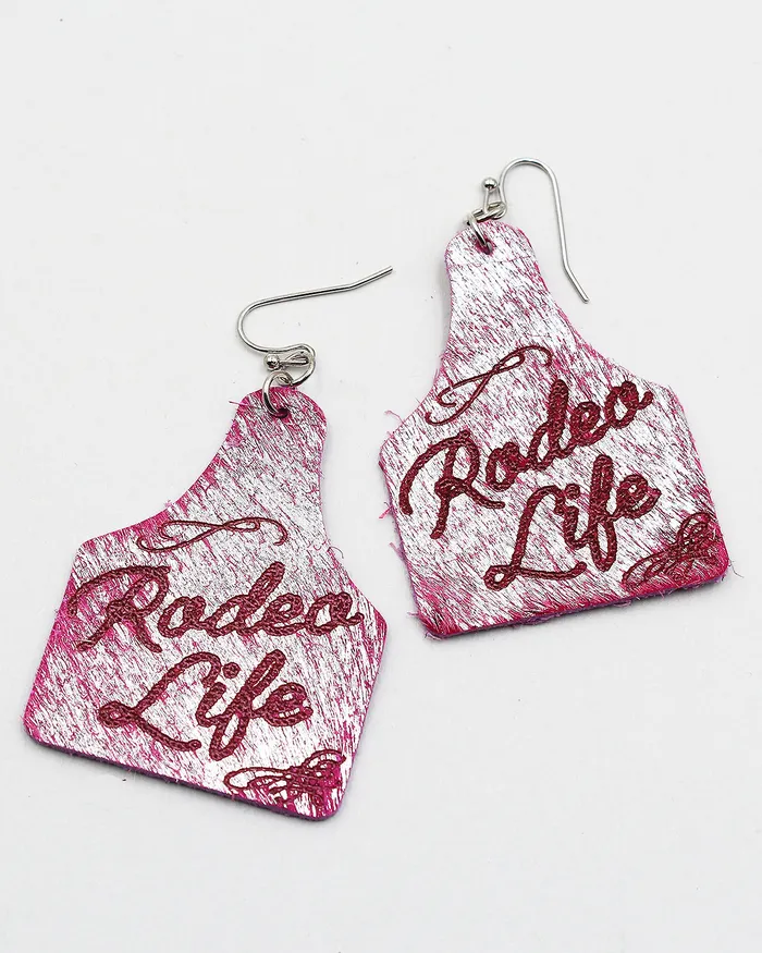 RODEO LIFE Cow Hide Earrings 04102023 Earrings