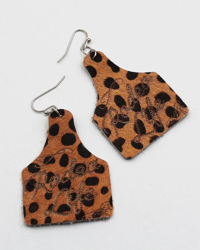 RODEO LIFE Cow Hide Earrings 04102023 Earrings