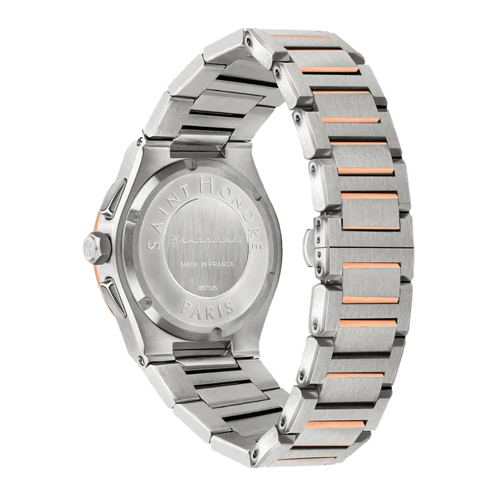 Saint Honore Haussman Mens White Dial Silver Rose Gold Watch Saint Honore Rings