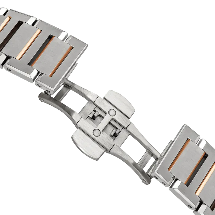 Saint Honore Haussman Mens White Dial Silver Rose Gold Watch Saint Honore Rings