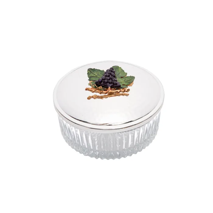 Select Home Grape Splayed Cut Glass Case 19x8 Cm Silver Select Home Rings