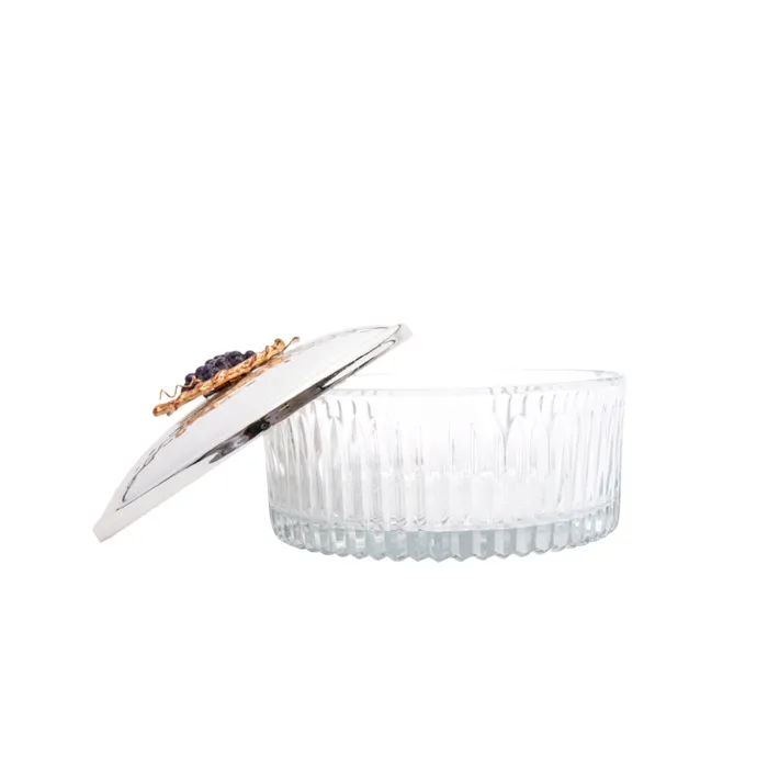 Select Home Grape Splayed Cut Glass Case 19x8 Cm Silver Select Home Rings