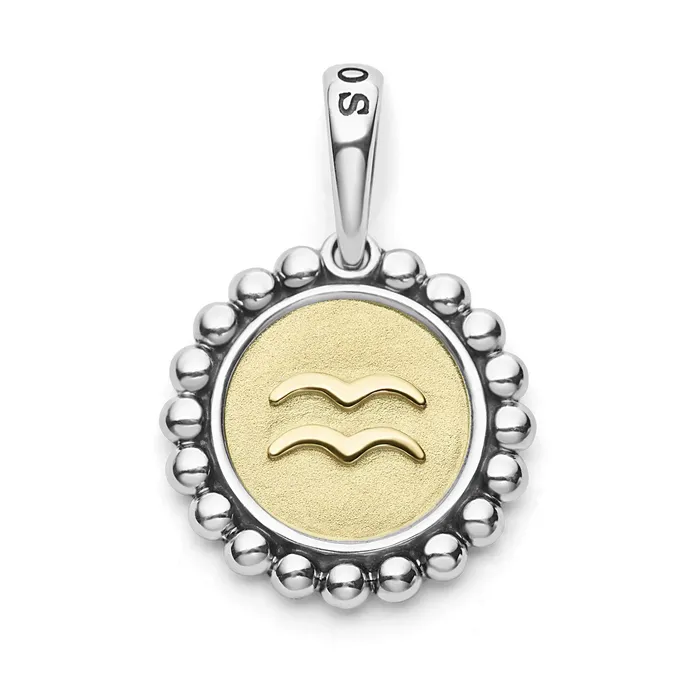 Signature Caviar Aquarius Zodiac Charm LAGOS Charm Necklaces