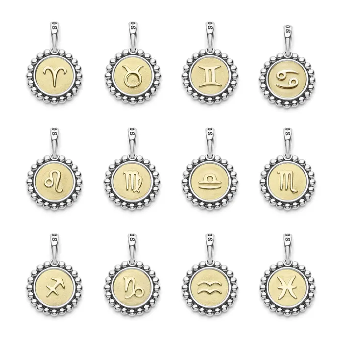 Signature Caviar Aquarius Zodiac Charm LAGOS Charm Necklaces